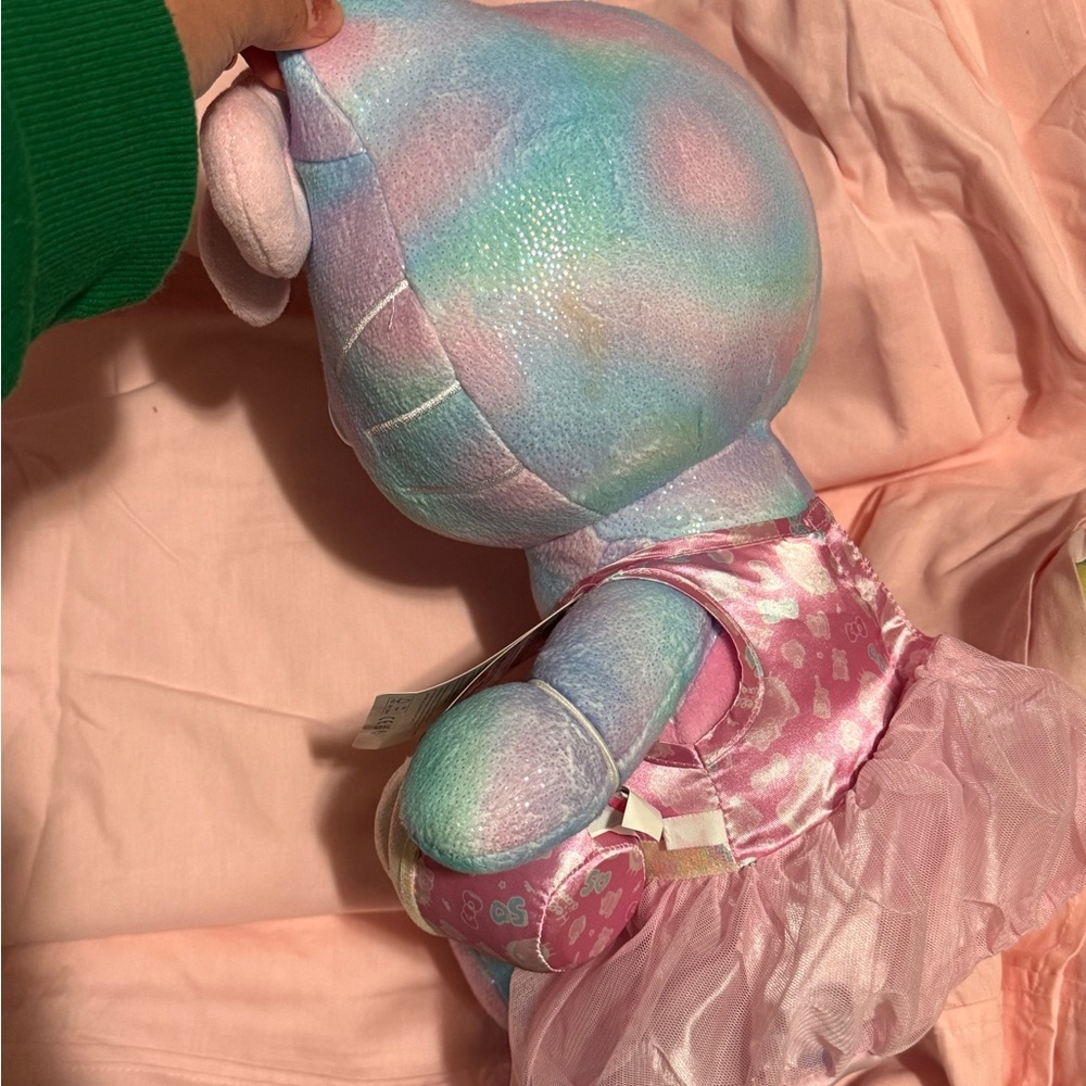 Colorful Plush Cat Toy with Pink Dress - Picture 5 of 7